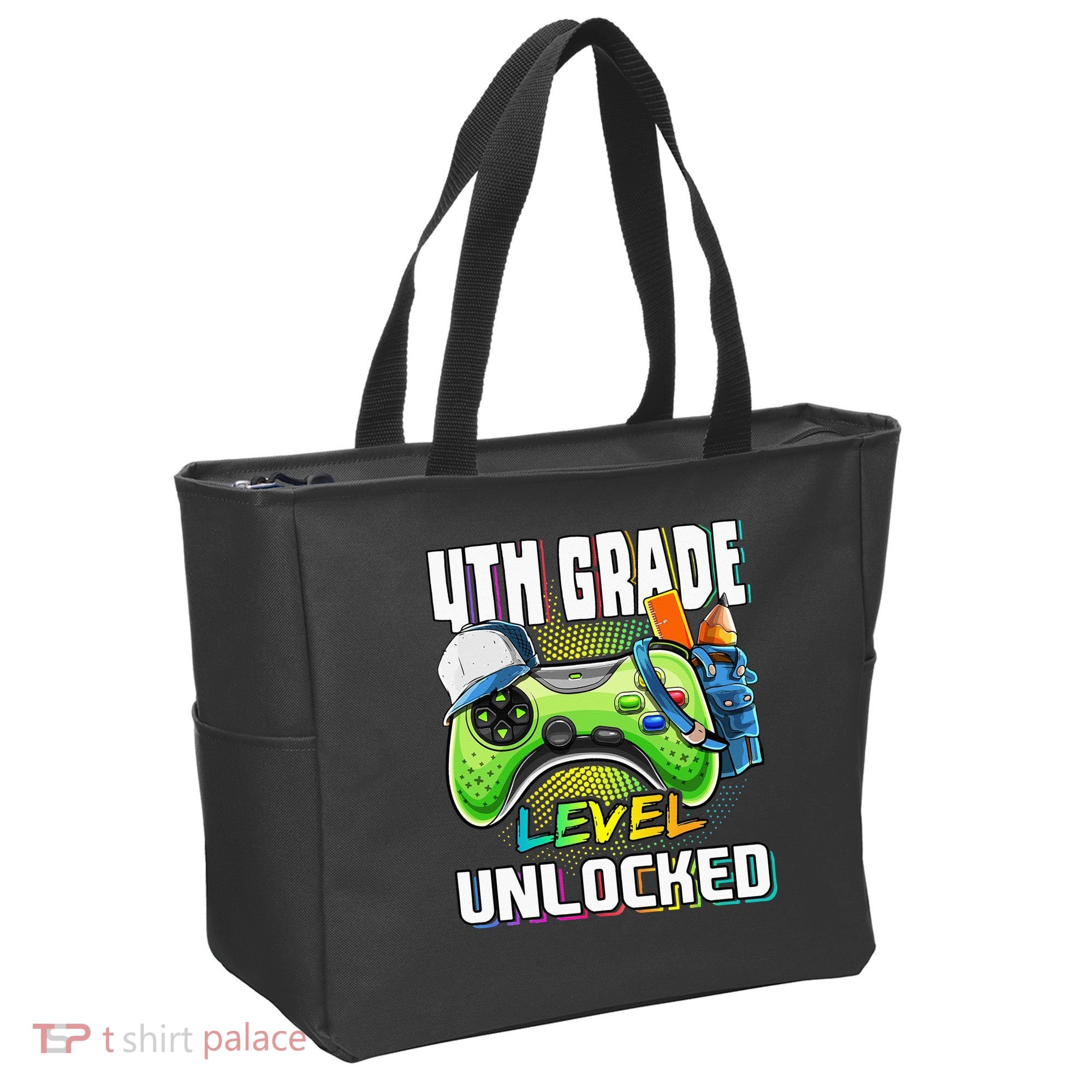 4th Grade Level Unlocked Video Game Back to School Tote Bag