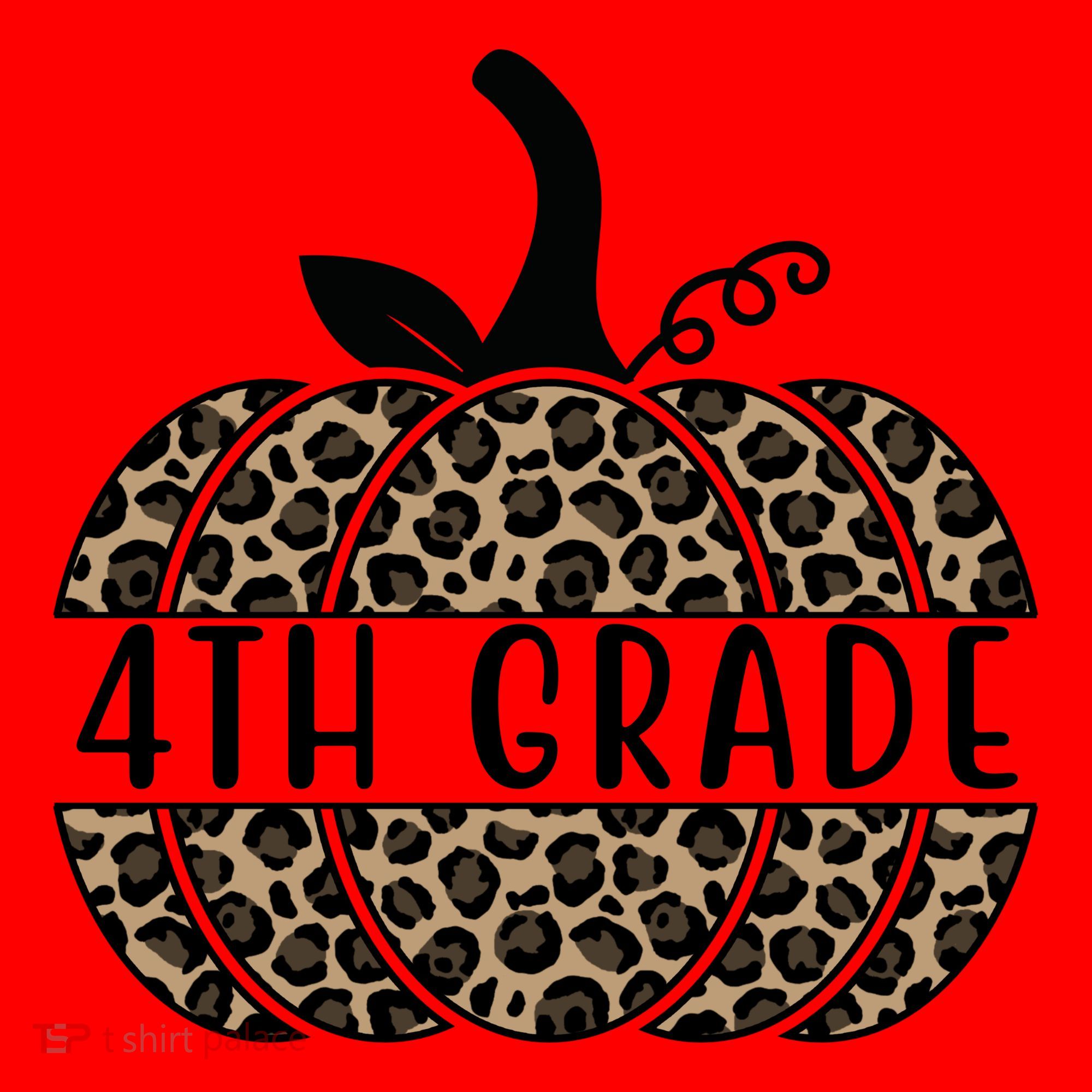 4th Grade Leopard Pumpkin Santa Hat