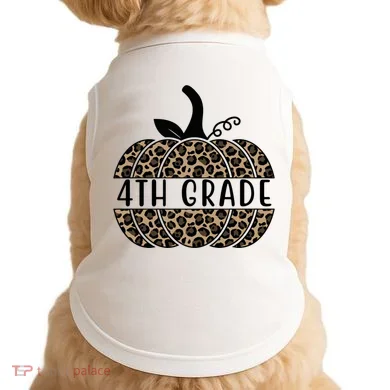4th Grade Leopard Pumpkin Doggie Tank