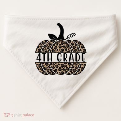 4th Grade Leopard Pumpkin USA-Made Doggie Bandana
