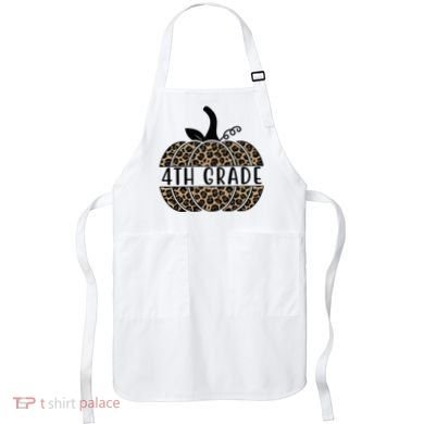 4th Grade Leopard Pumpkin Apron