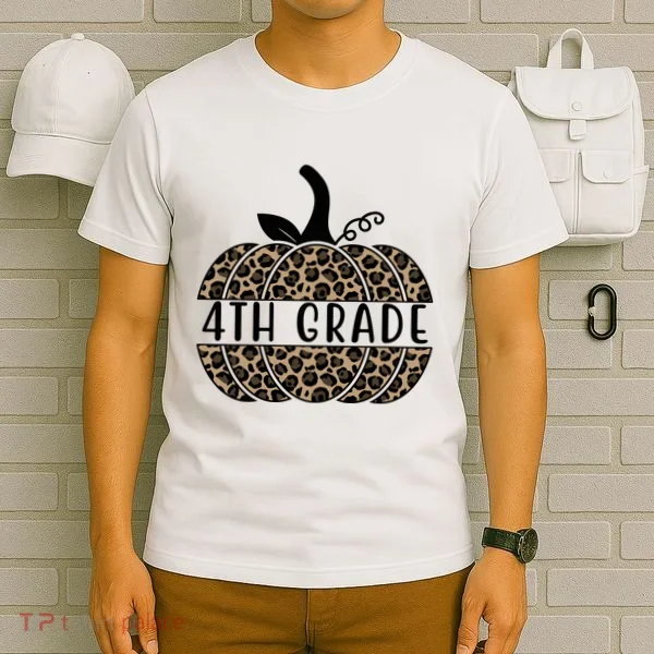 4th Grade Leopard Pumpkin T-Shirt
