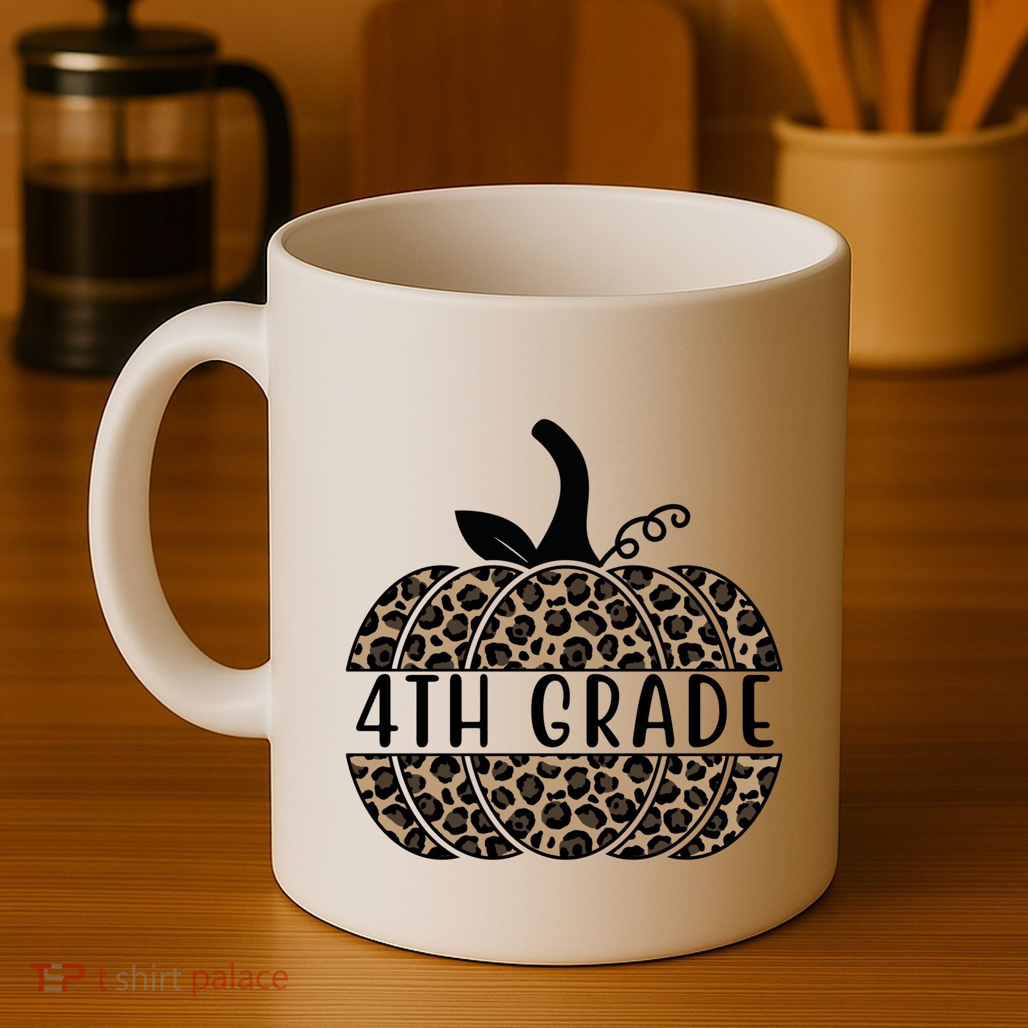 4th Grade Leopard Pumpkin Coffee Mug