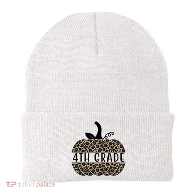 4th Grade Leopard Pumpkin Beanie
