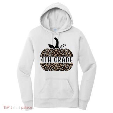 4th Grade Leopard Pumpkin Women's Hoodie