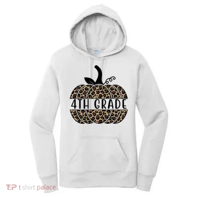 4th Grade Leopard Pumpkin Women's Hoodie
