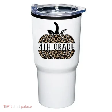4th Grade Leopard Pumpkin Tumbler
