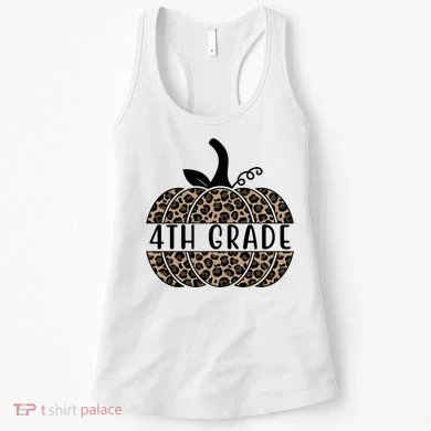 4th Grade Leopard Pumpkin Women's Tank Top