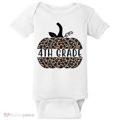 4th Grade Leopard Pumpkin Baby Bodysuit