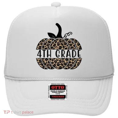 4th Grade Leopard Pumpkin Hat