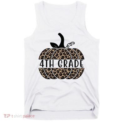4th Grade Leopard Pumpkin Tank Top