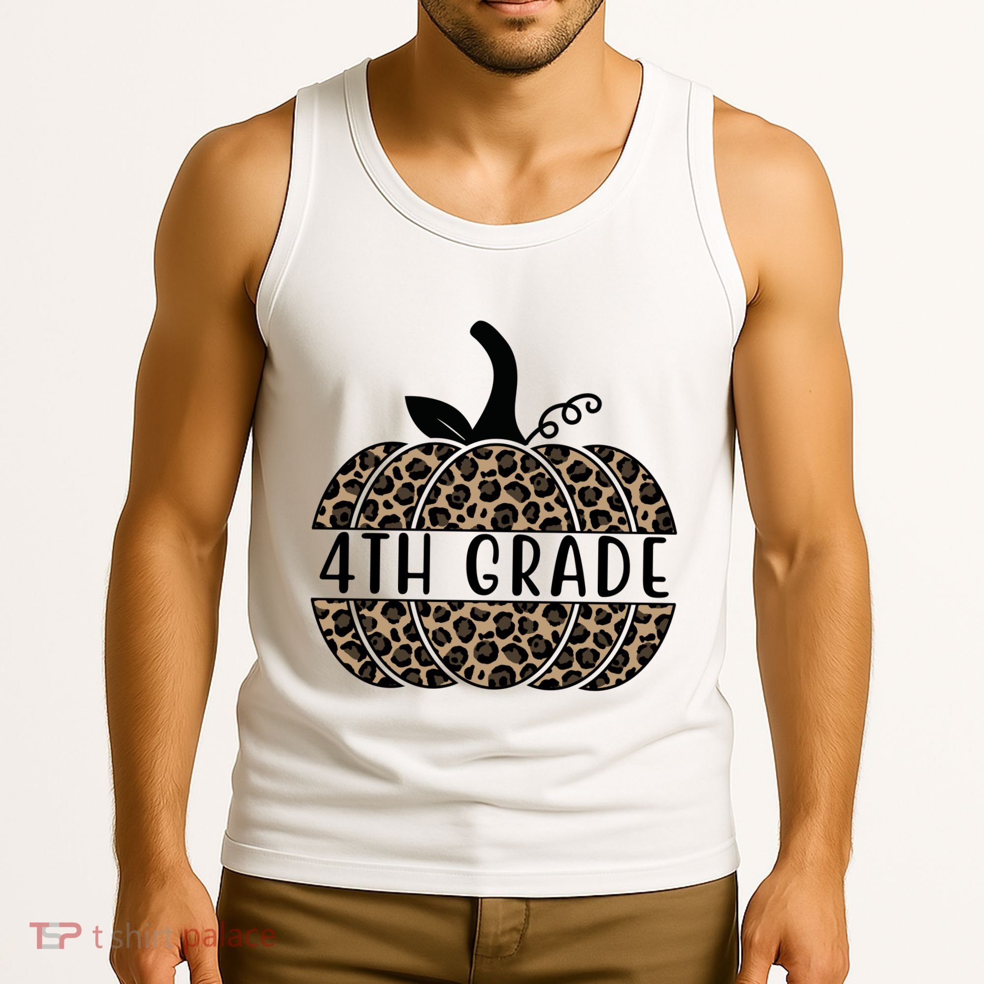 4th Grade Leopard Pumpkin Tank Top