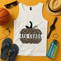 4th Grade Leopard Pumpkin Tank Top thumb 4