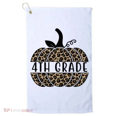4th Grade Leopard Pumpkin Golf Towel