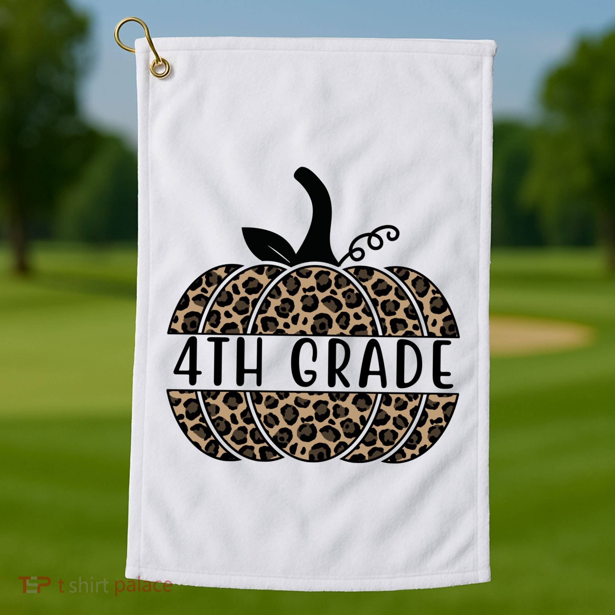4th Grade Leopard Pumpkin Golf Towel