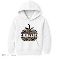 4th Grade Leopard Pumpkin Kids Hoodie thumb 0