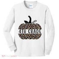 4th Grade Leopard Pumpkin Kids Long Sleeve Shirt thumb 0