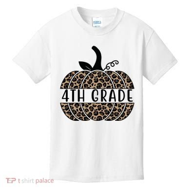 4th Grade Leopard Pumpkin Kids T-Shirt