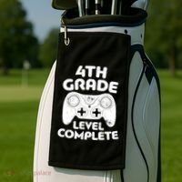 4th Grade Level Complete Video Gamer Graduation Golf Towel thumb 2