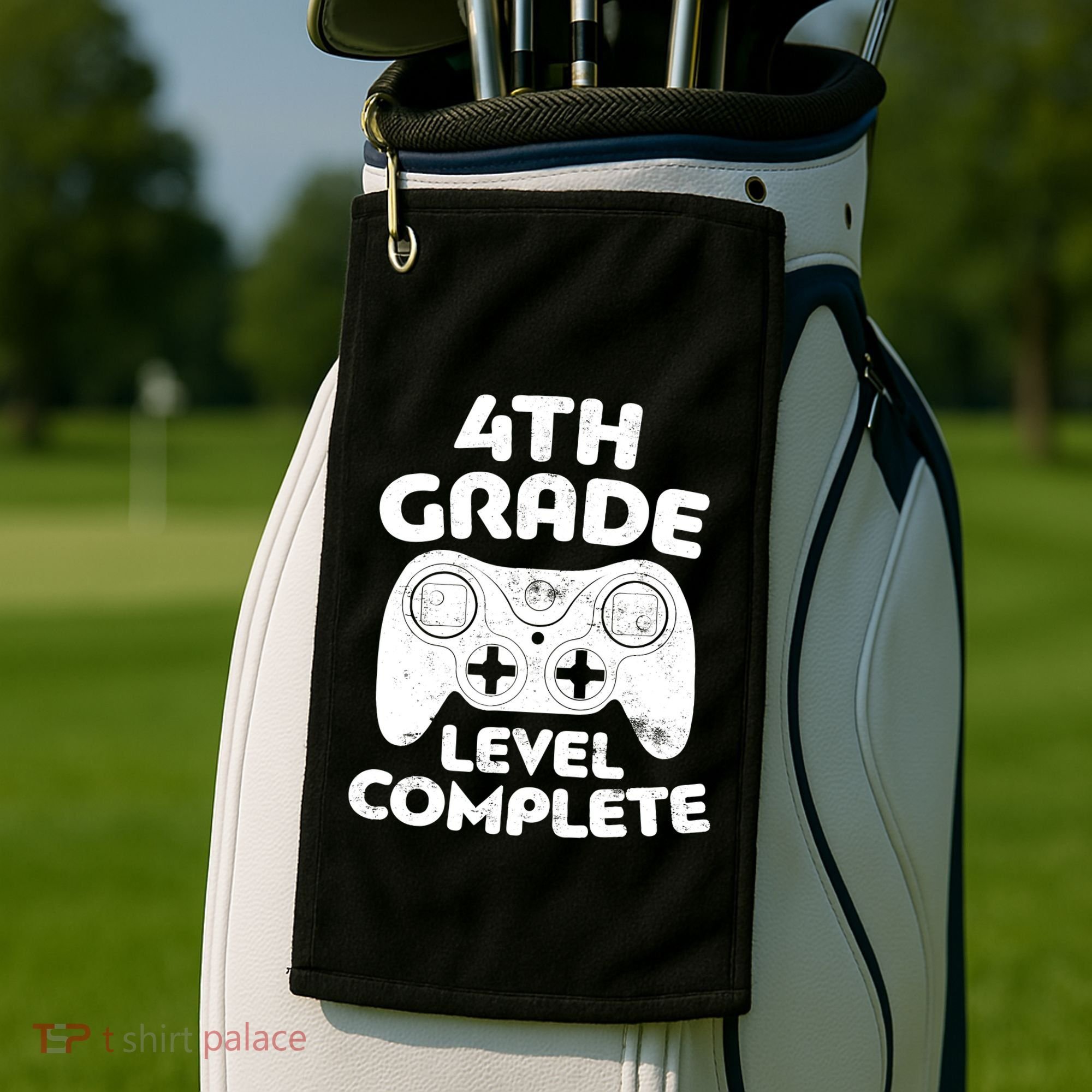 4th Grade Level Complete Video Gamer Graduation Golf Towel
