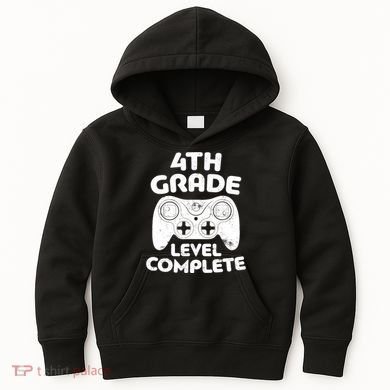 4th Grade Level Complete Video Gamer Graduation Kids Hoodie