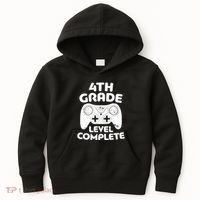 4th Grade Level Complete Video Gamer Graduation Kids Hoodie thumb 0