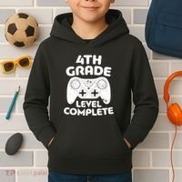 4th Grade Level Complete Video Gamer Graduation Kids Hoodie thumb 2