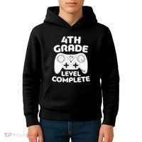 4th Grade Level Complete Video Gamer Graduation Kids Hoodie thumb 4