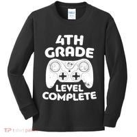 4th Grade Level Complete Video Gamer Graduation Kids Long Sleeve Shirt thumb 0