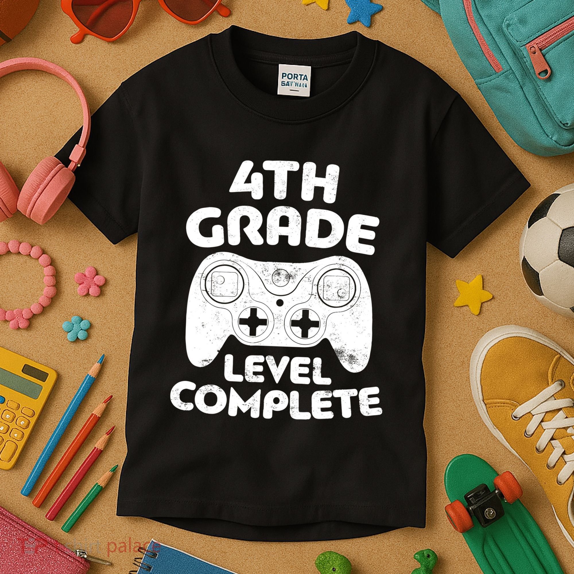 4th Grade Level Complete Video Gamer Graduation Kids T-Shirt