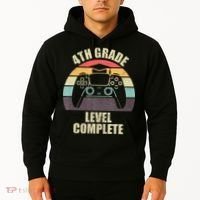 4Th Grade Level Complete Gaming Gamer Graduation Hoodie thumb 2
