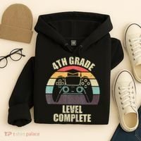 4Th Grade Level Complete Gaming Gamer Graduation Hoodie thumb 4