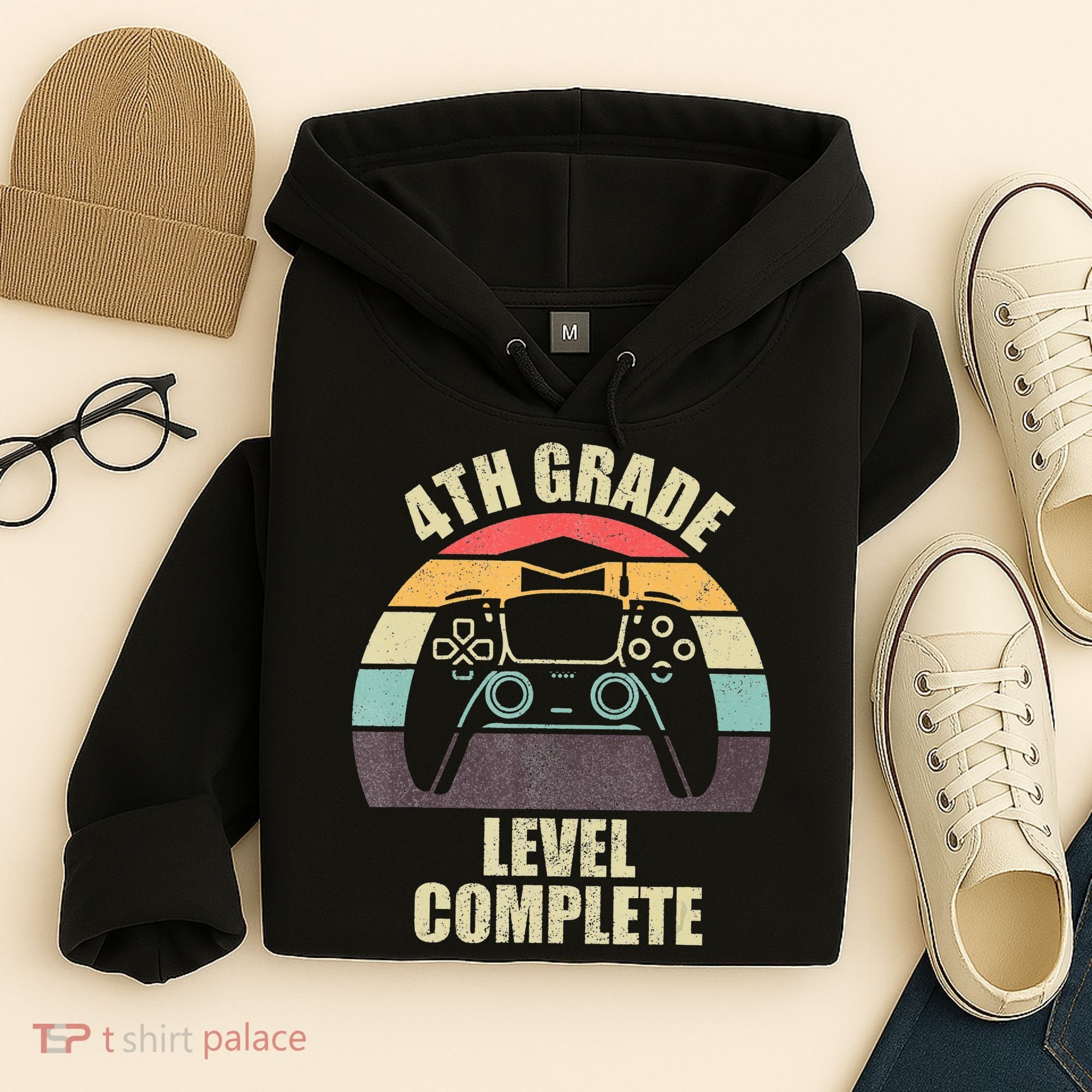 4Th Grade Level Complete Gaming Gamer Graduation Hoodie
