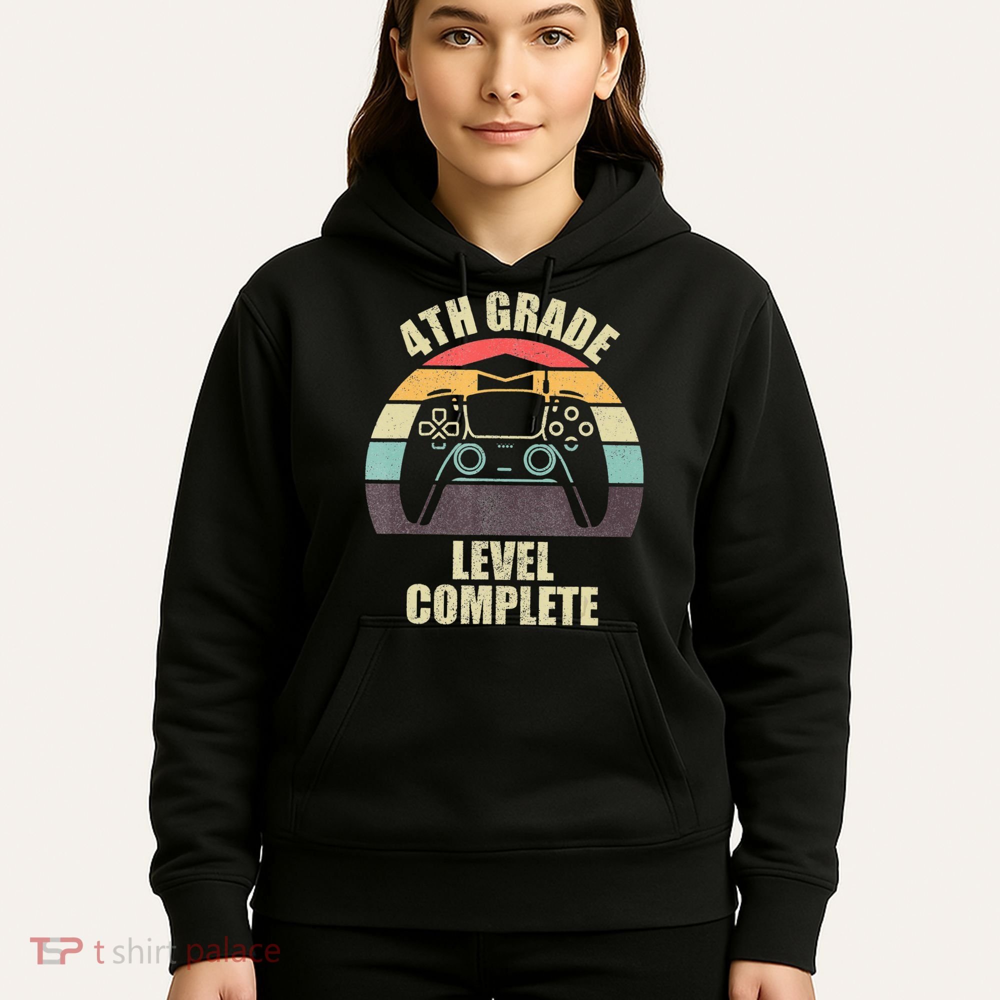 4Th Grade Level Complete Gaming Gamer Graduation Hoodie