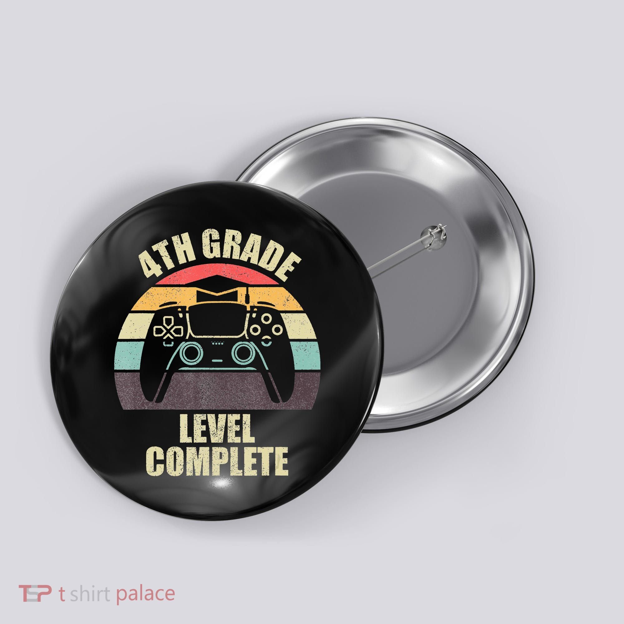 4Th Grade Level Complete Gaming Gamer Graduation Button