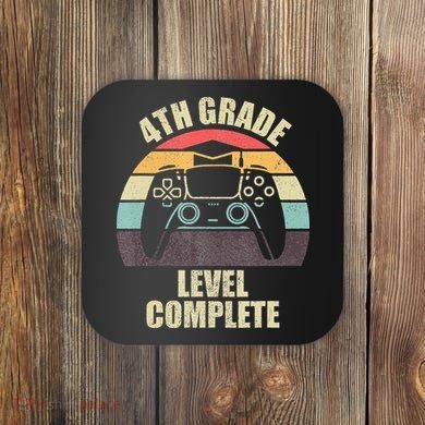 4Th Grade Level Complete Gaming Gamer Graduation Coaster