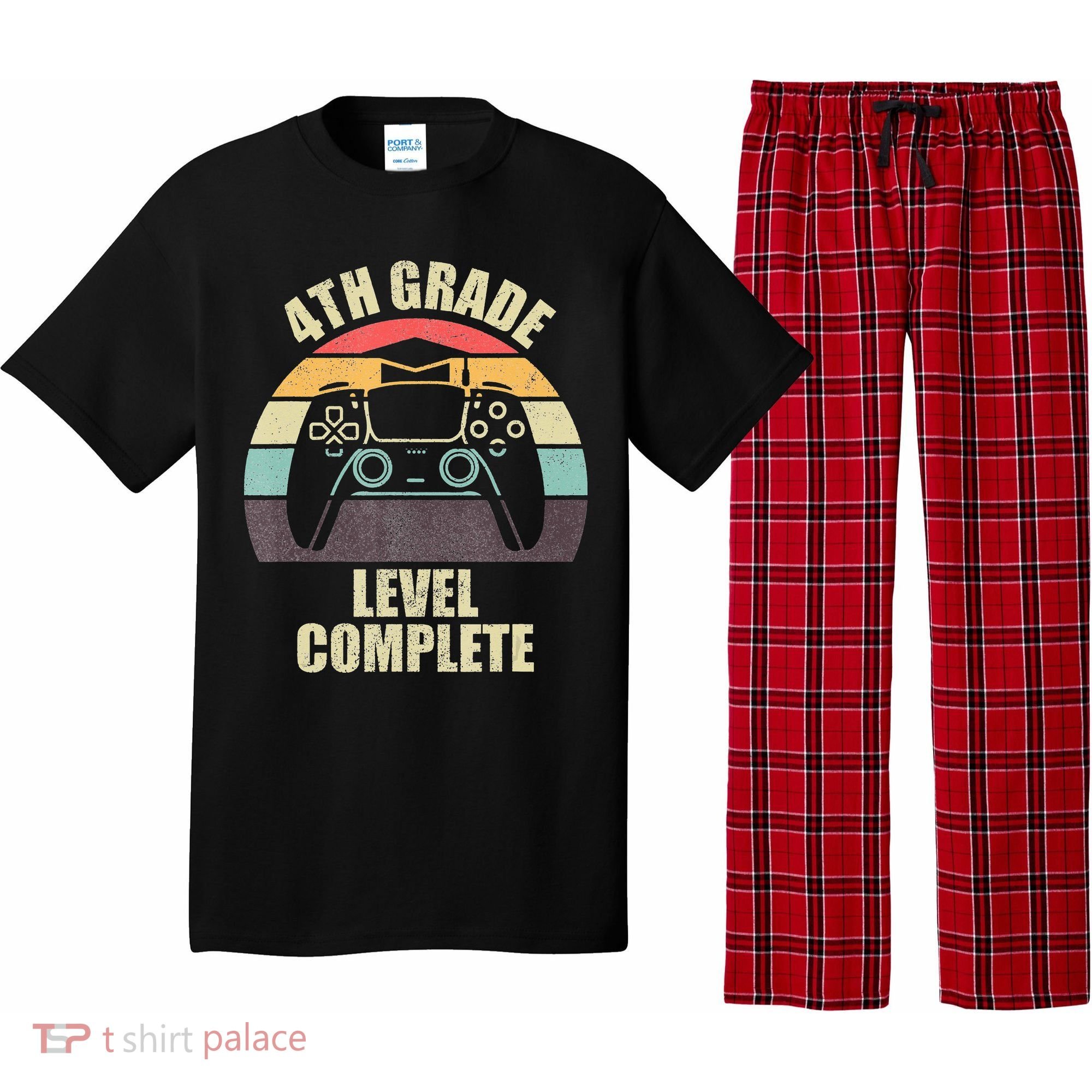 4Th Grade Level Complete Gaming Gamer Graduation Pajama Set