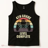 4Th Grade Level Complete Gaming Gamer Graduation Tank Top thumb 2