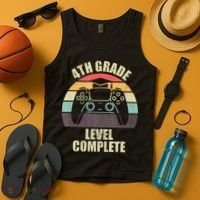 4Th Grade Level Complete Gaming Gamer Graduation Tank Top thumb 4