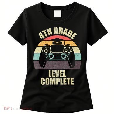 4Th Grade Level Complete Gaming Gamer Graduation Women's T-Shirt