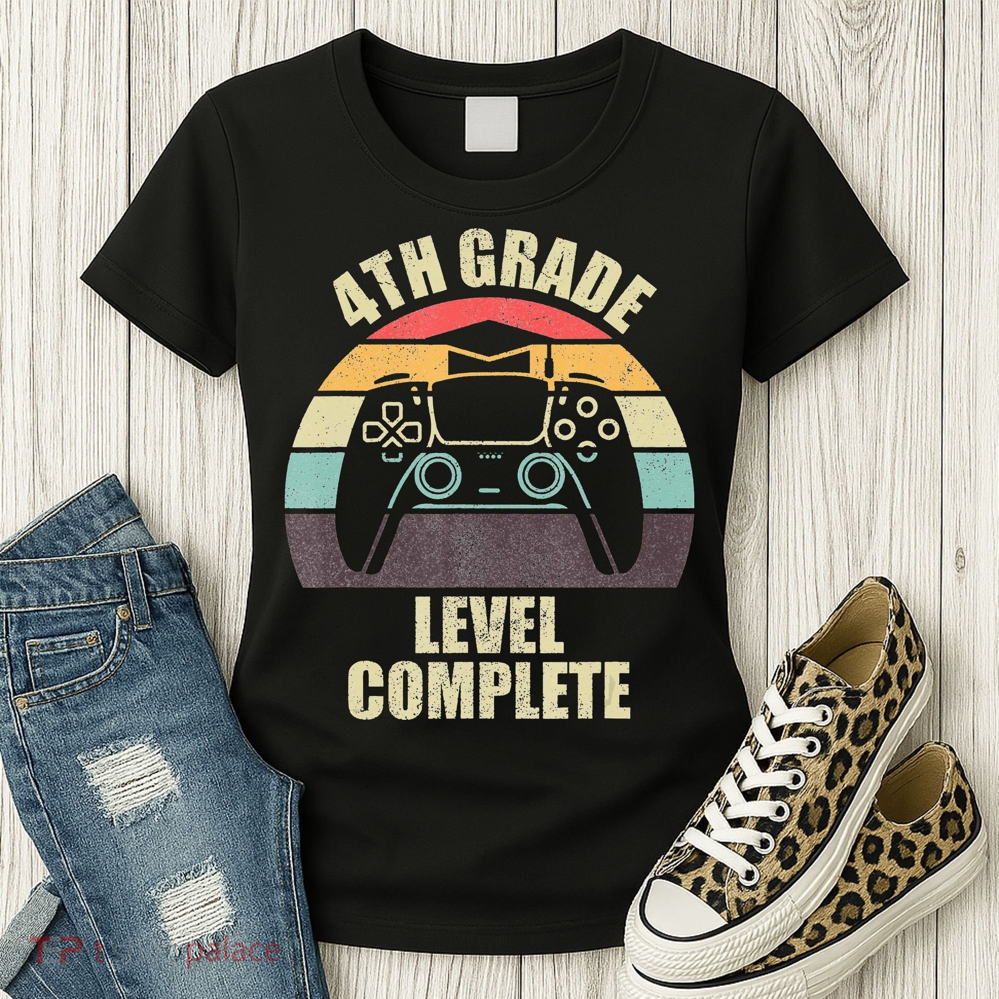 4Th Grade Level Complete Gaming Gamer Graduation Women's T-Shirt