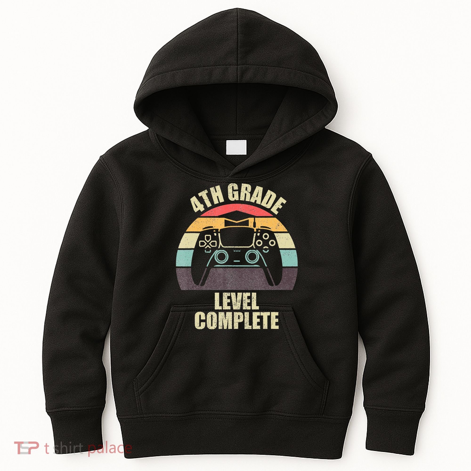 4Th Grade Level Complete Gaming Gamer Graduation Kids Hoodie