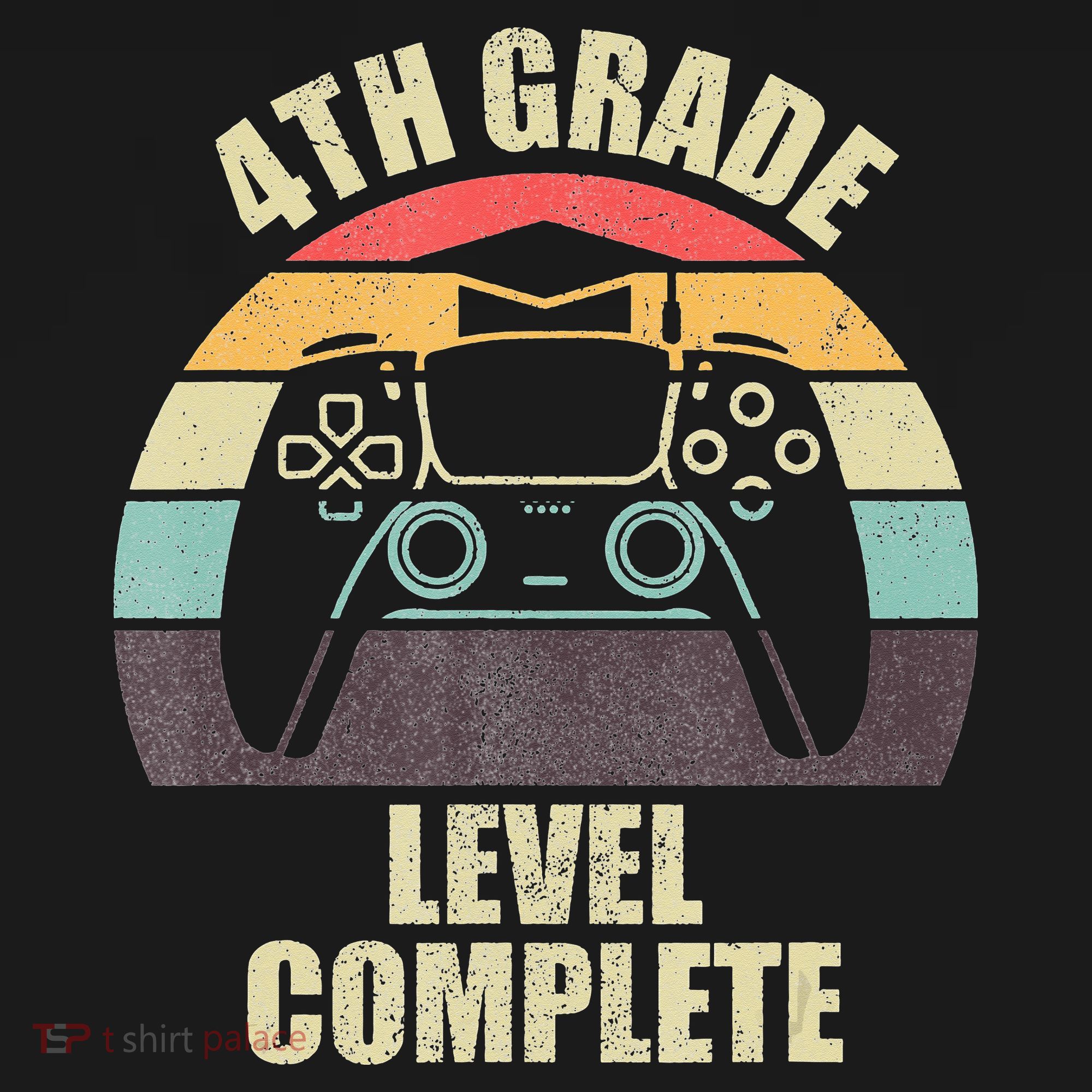 4Th Grade Level Complete Gaming Gamer Graduation Kids Long Sleeve Shirt