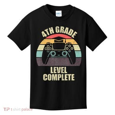 4Th Grade Level Complete Gaming Gamer Graduation Kids T-Shirt