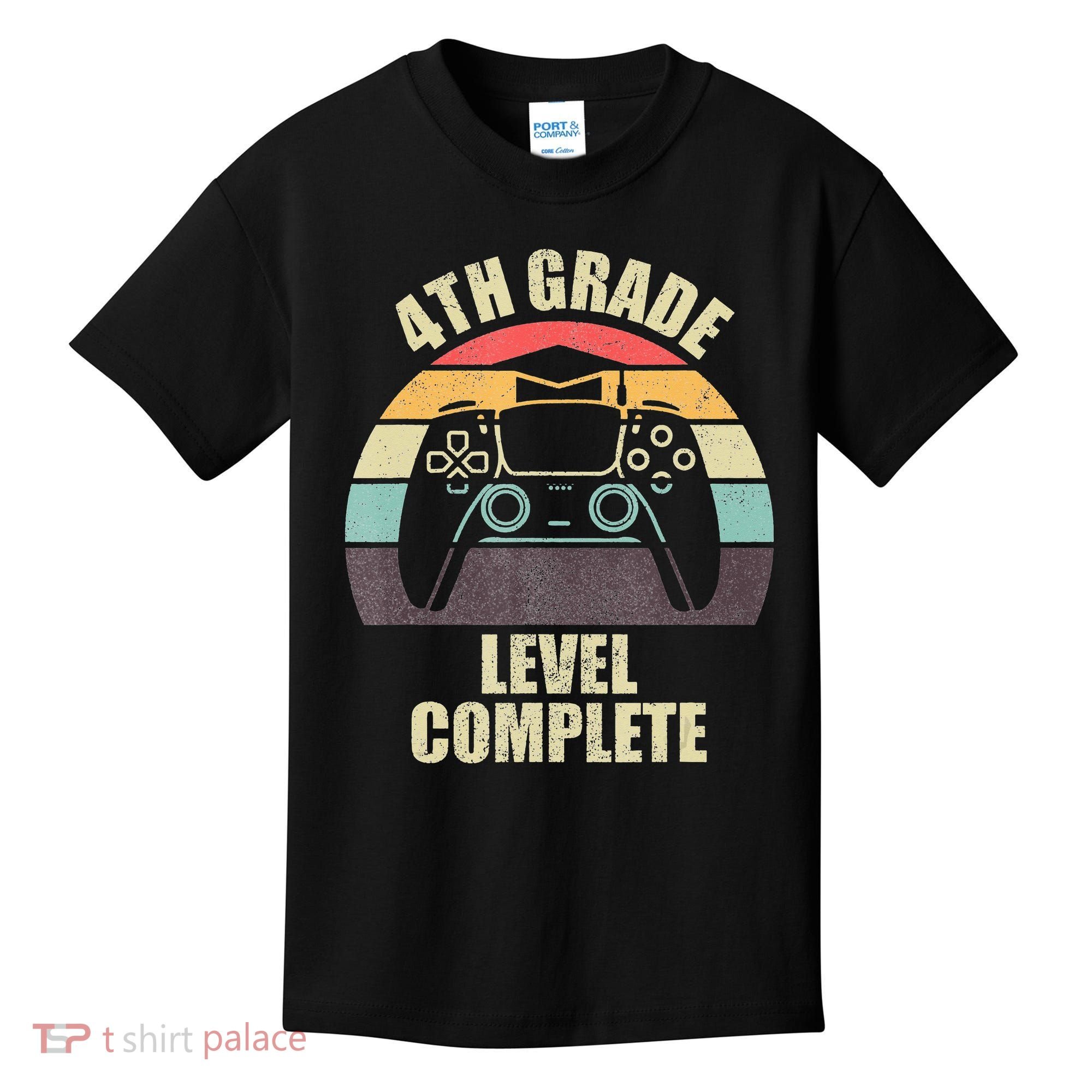 4Th Grade Level Complete Gaming Gamer Graduation Kids T-Shirt