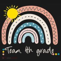 4Th Grade Of Team PreK Squad Crew Teacher Rainbow Backpack thumb 2