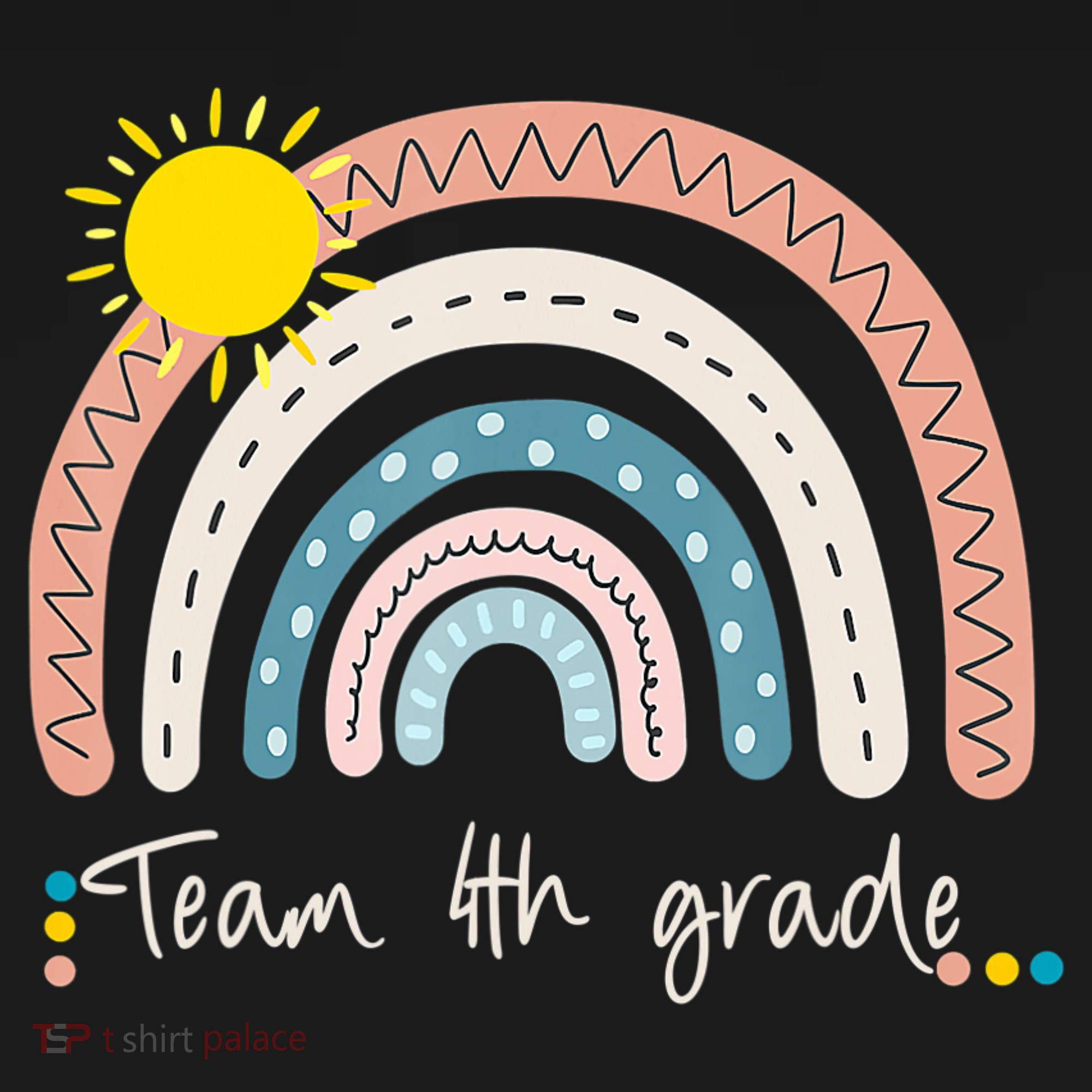 4Th Grade Of Team PreK Squad Crew Teacher Rainbow Ornament