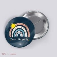 4Th Grade Of Team PreK Squad Crew Teacher Rainbow Button thumb 0