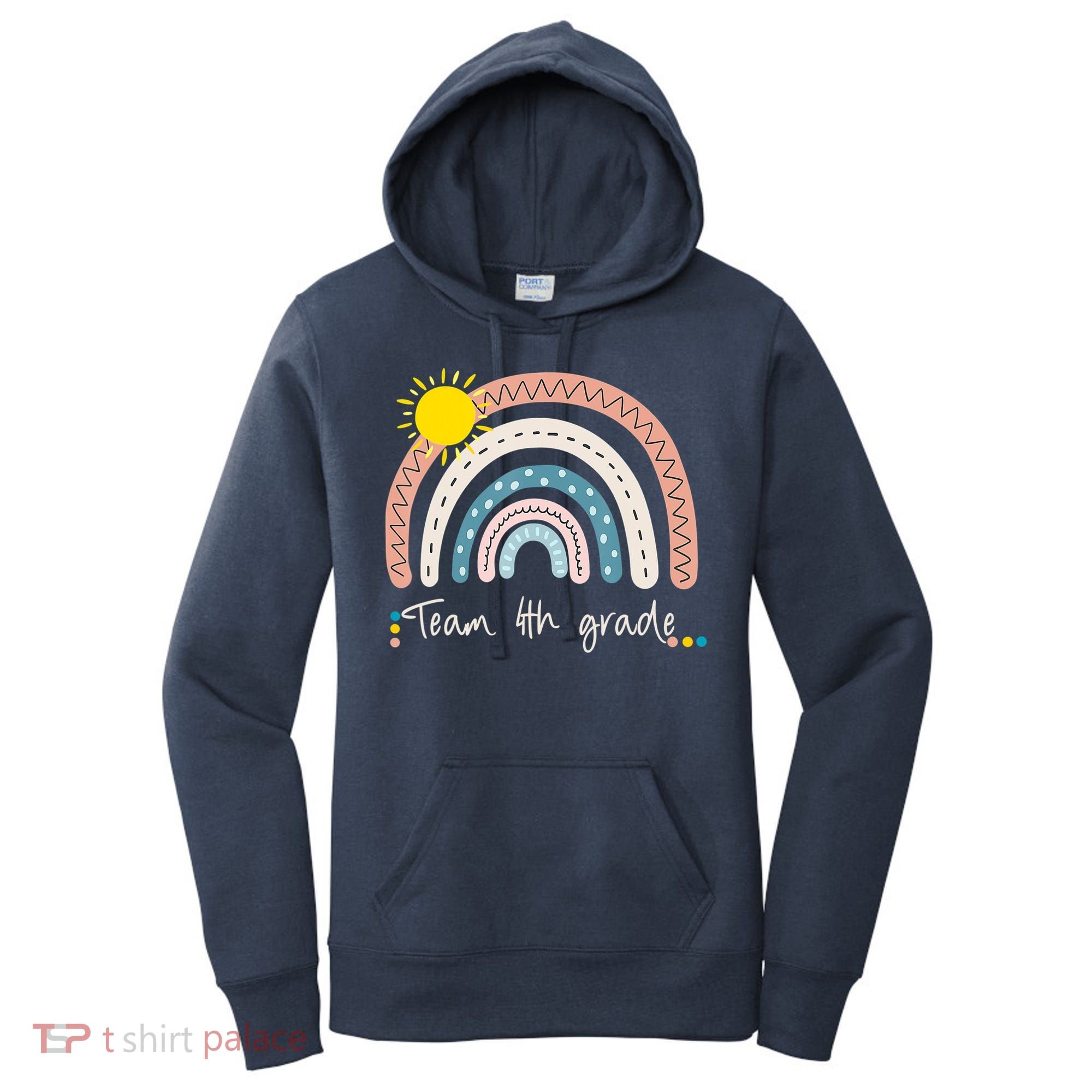 4Th Grade Of Team PreK Squad Crew Teacher Rainbow Women's Hoodie