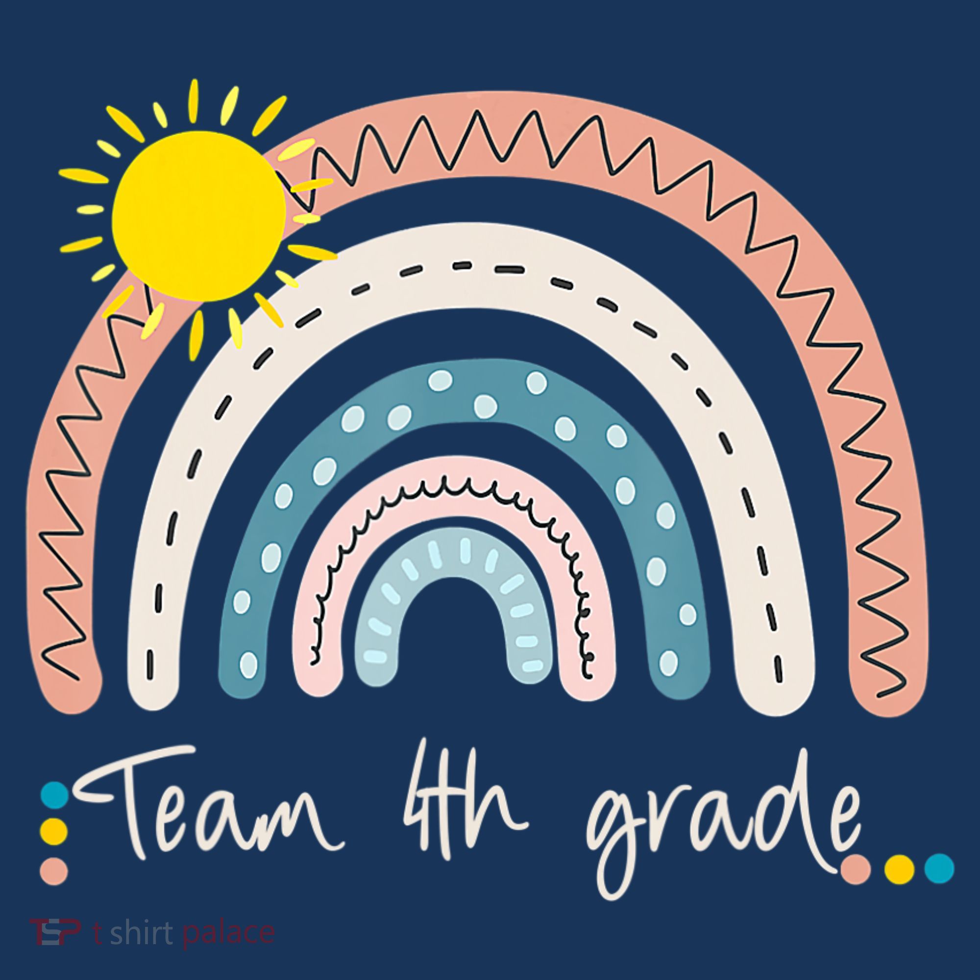 4Th Grade Of Team PreK Squad Crew Teacher Rainbow Women's Hoodie